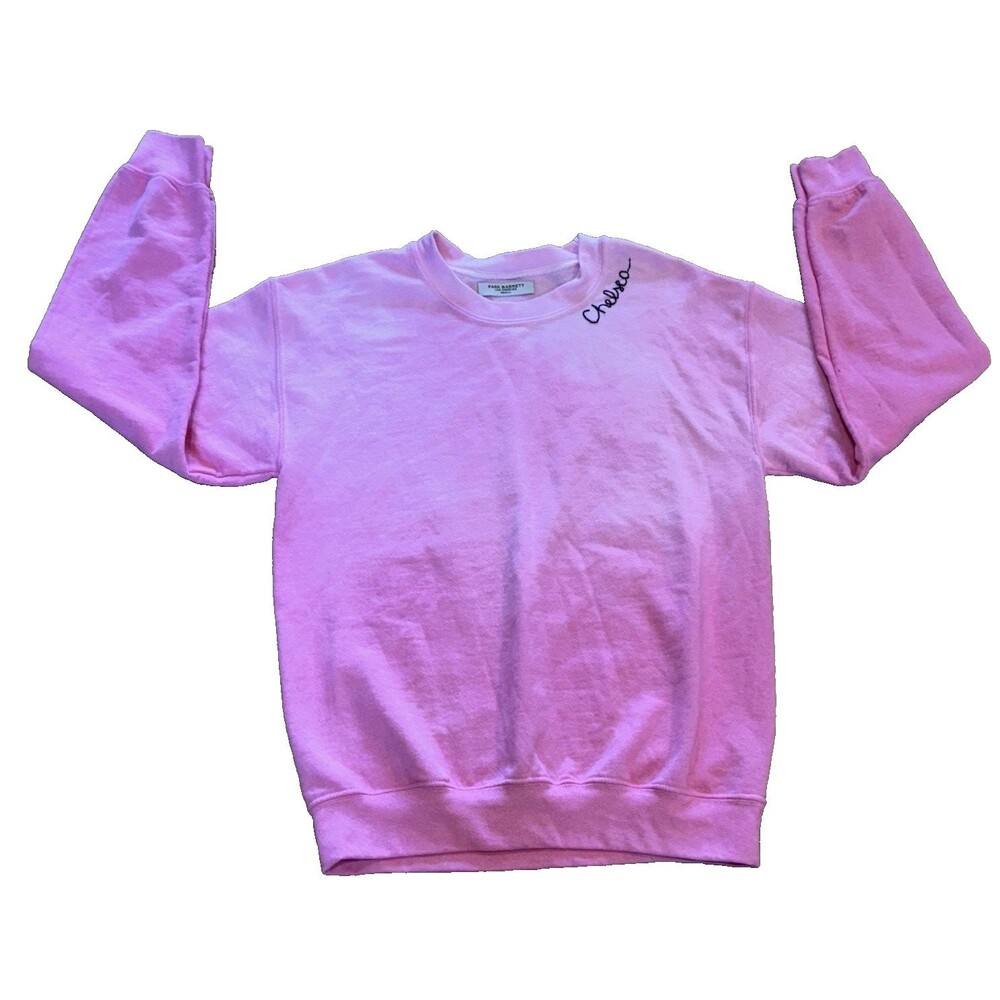 Park Barrett Pink Tie Dye Crewneck Embroidered Sweatshirt SZ. Small